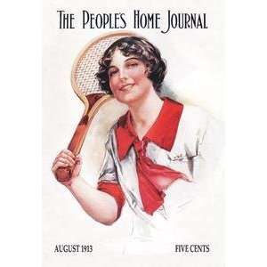  Vintage Art Peoples Home Journal Tennis   00854 7