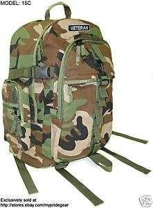 VETERAN Backpack Bag Vietnam War Iraq Vet w/Patch 15C  