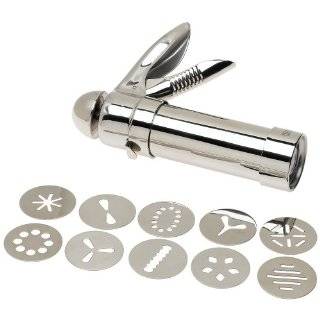 Kaiser Bakeware Patisserie 662220 Stainless Steel Cookie Press with 10 