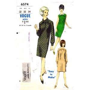  Vogue 6574 Vintage Sewing Pattern Chemise Dress Smock 