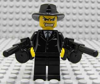 NEW Lego GANGSTER Minifig w/Tommy Gun & Black Fedora  