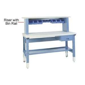  60 Workbench Riser With Bin Rail   Blue