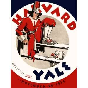  Historic Game Day Program Cover Art   YALE (H) VS HARVARD 