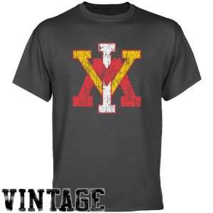 Virginia Military Institute Keydets Charcoal Distressed Logo Vintage T 