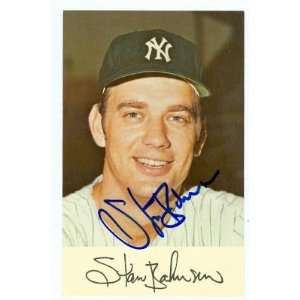 Stan Bahnsen Autographed/Hand Signed postcard (1971 New York Yankees 