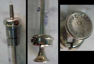 WWII GERMAN MEDICAL BRASS & GLASS SYRINGE   AESCULAP  