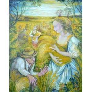  Wheat Harvest by Erna Y. size 20 inches width by 26 
