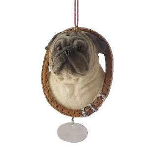  Pug in a Wreath Dog Ornament