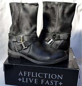 Affliction Mens TORO Pullup Motorcycle Boots   Biker   AC304   NEW 