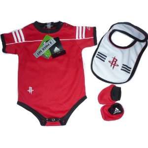Houston Rockets 3pc Baby Infant Bib, Creeper Onesie, Pant Set 12 Month