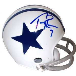  Tony Romo Dallas Cowboys Autographed Throwback Mini Helmet 