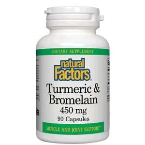  Natural Factors Turmeric & Bromelain 450mg 90 caps Health 