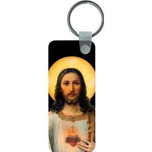  Sacred/Immaculate Hearts Rectangle Keychain Ring (KCR 784 