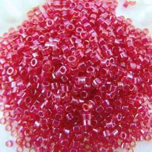  Miyuki delica seed beads 11/0 lt cranberry lined topaz 