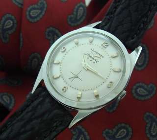 Mens FINE Old Estate 50s Stainless Longines Automatic Wrist Watch 