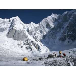  A Camp in Snow in the Karakoram Mountains, Pakistan 