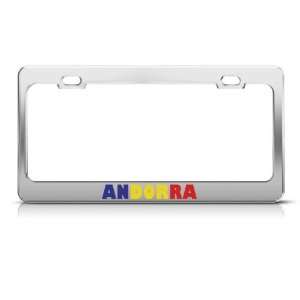  Andorra Flag Country Metal license plate frame Tag Holder 