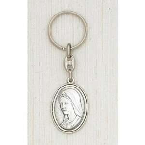  Virgin Mary Key Ring Silver Plated