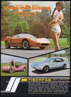 1968 Fiberfab Avenger Car Kit VW Chasis Print Ad  