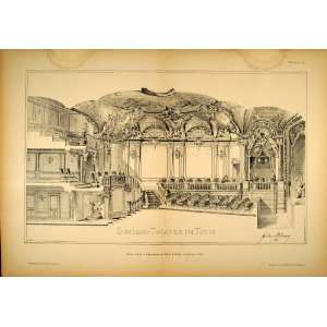  1892 Print Schloss Theatre Totis Fellner & Helmer 