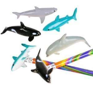   12 ~ Shark & Sea Life Pencil Toppers ~ 3.5 Inch ~ New 