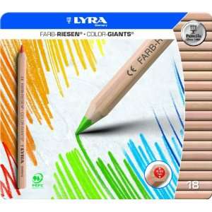  Lyra Color Giants Pencils, 6,25mm, Set of 18 in Tin Case 