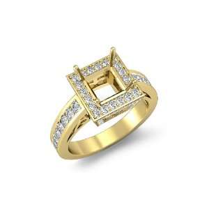  1 CT Princess Diamond Engagement Ring Vintage Setting, F 