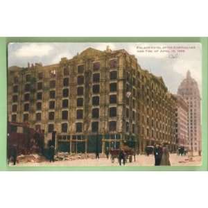 Postcard Vintage Palace Hotel after earthquake and fire San Francisco 
