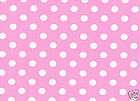 YARD 100 COTTON 0.1 Polka Dot Fabric White on Pink items in 
