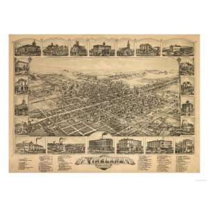  Vineland, New Jersey   Panoramic Map Premium Poster Print 