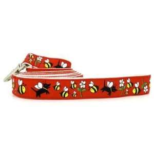    Honey Bee Dog Leash   Red   3/4 Width   Made in USA