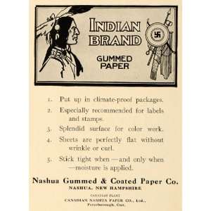   Ad Indian Brand Gummed Papers Nashua Coated Print   Original Print Ad