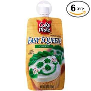 Cake Mate Easy Squeeze, Green, 6 Ounce Pouch (Pack of 6)  
