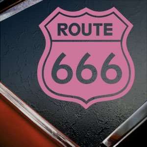  Route 666 Satanic Rob Zombie Devil Pink Decal Car Pink 