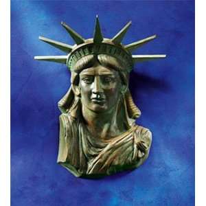  Lady Liberty Wall Sculpture with an Antiqued Finish 