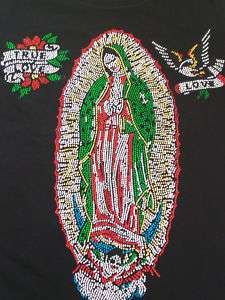 Virgen de Guadalupe Rhinestone t shirt  