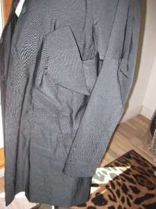 MARNI BLACK COAT JACKET DRESS 42/8 LINEN L/S 2010 WINTER SEASON  