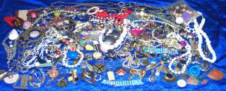 Huge jewelry lot vintage now beads, rhinestone, necklaces, lbs pound 