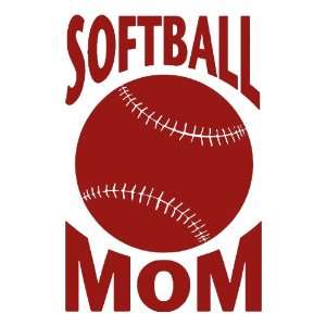  Softball Mom Large 10 Tall BURGANDY vinyl window decal 