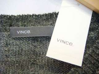 100% VINCE Mens Gray Vneck Pullover Linen Sweater NWT  