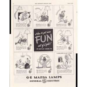  General Electric Mazda Lamps 1942 Original Vintage 