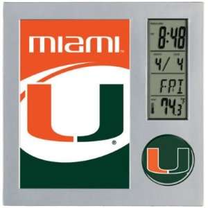  Miami Hurricanes Desk Clock with Picture Frame Sports 