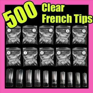  500 clear false french nail art tips uv acrylic 095 