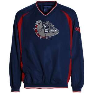  Gonzaga Bulldogs Navy Blue Hardball Pullover Jacket (Large 