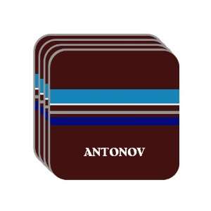 Personal Name Gift   ANTONOV Set of 4 Mini Mousepad Coasters (blue 