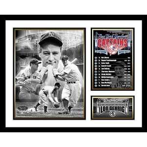 Lou Gehrig Framed Photo New York Yankees Captains 