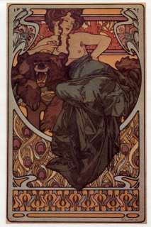 Alphonse Mucha Posters Published in 1975 Full Color Vintage Prints 