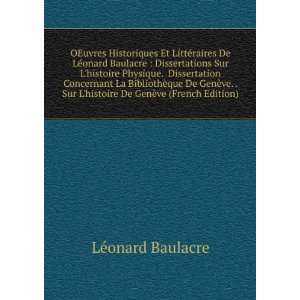   histoire De GenÃ¨ve (French Edition) LÃ©onard Baulacre Books