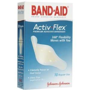 Band Aid Activ Flex Adhesive Bandages 10ct, Regular (Quantity of 5)