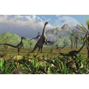 Velociraptor Dinosaurs Attack a Camarasaurus for their Next Meal by 